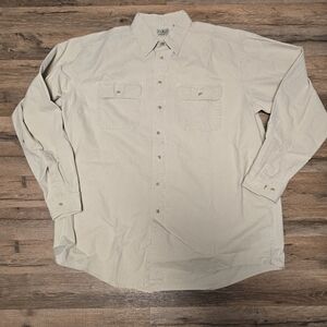 L.L. Bean Men's Casual Button Down Shirt - Cream